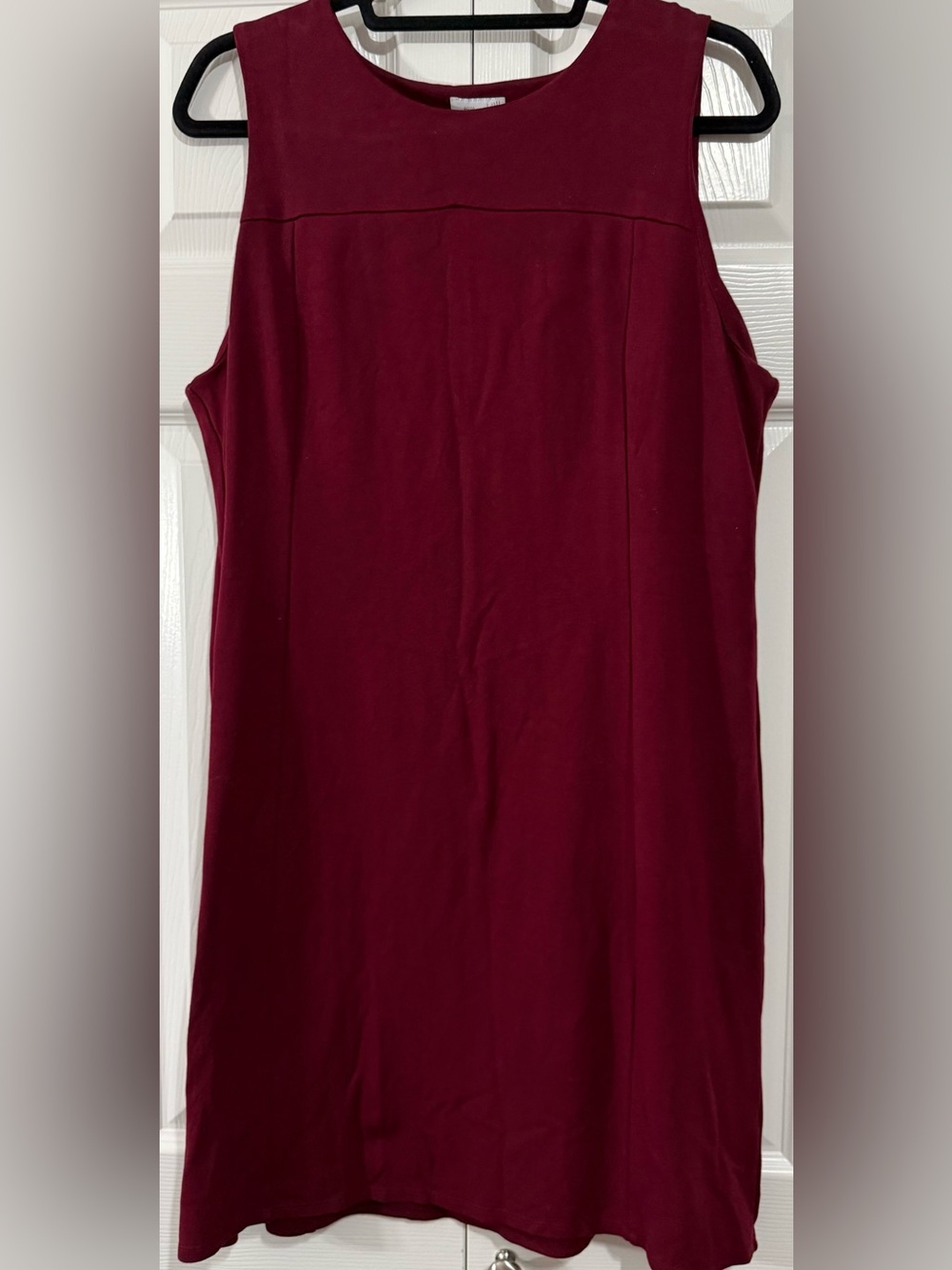 J. Jill Ponte Knit Burgundy Sleeveless Shift Dress Large